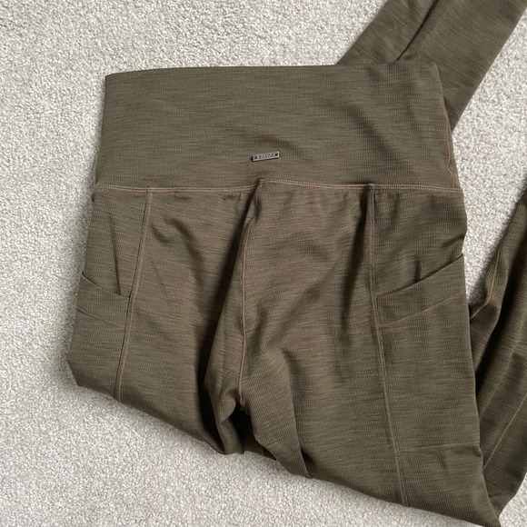 Prana Brown High Waisted Pocket Leggings Athleisure Activewear Size Women's M - Picture 4 of 11